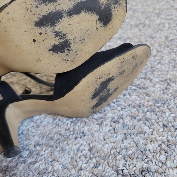 Celina Black Suede Small Heels Sandal shoes - Picture 2 of 7